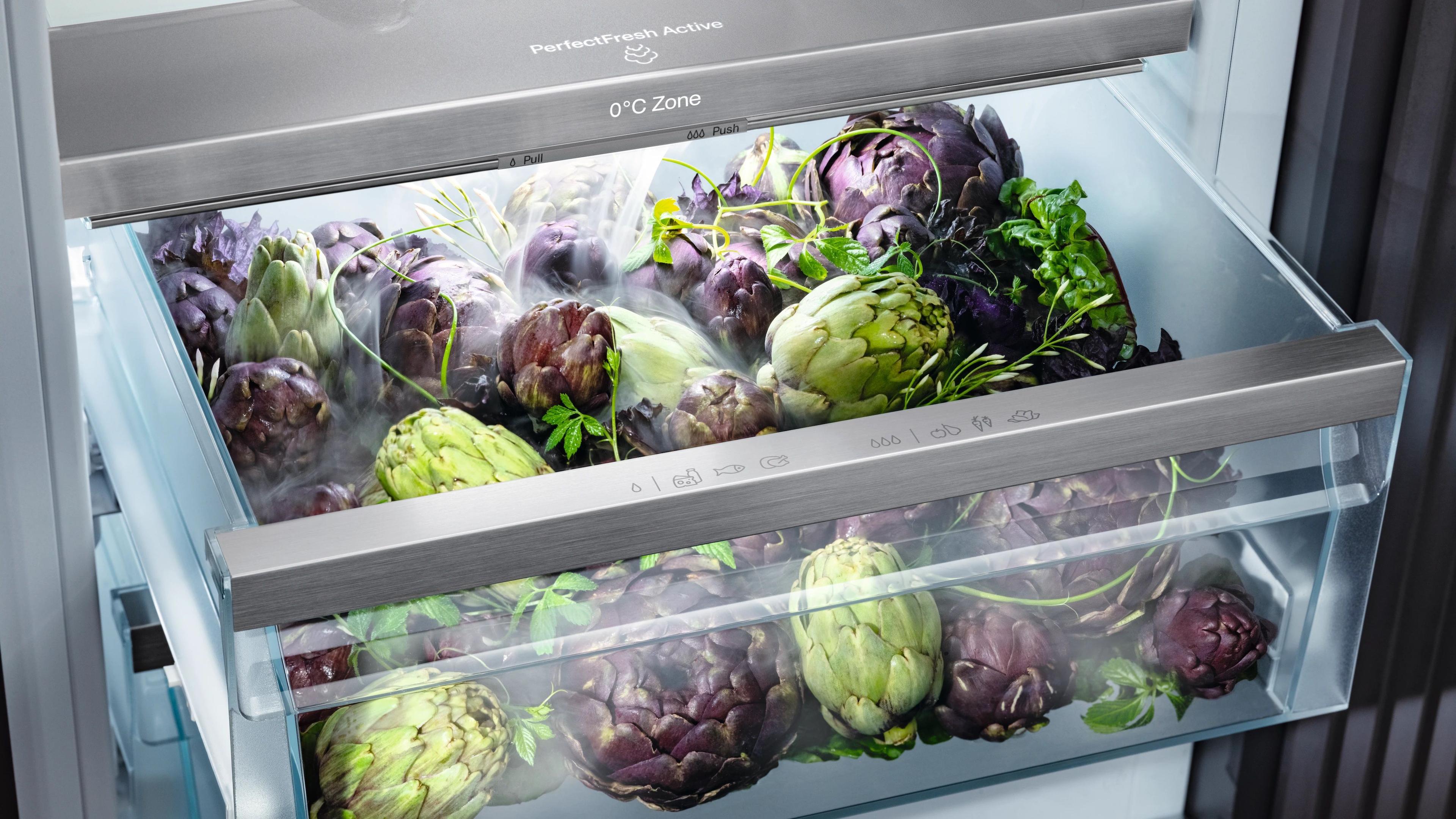 Liebherr BioFresh 0°C Zone mit PerfectFresh Active hält Gemüse und Obst länger frisch